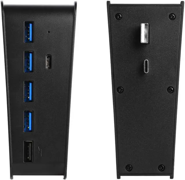 Alt view image 7 of 7 - PS5 USB Hub, USB Type C 3.1 High Speed Transmission Extender Hub Adapter with 4 USB & 1 USB Charging Port & 1 USB C Port Converter Distributor Compatible with Playstation 5 Game Console (Black)