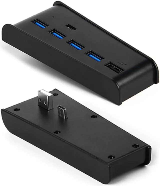 Alt view image 6 of 7 - PS5 USB Hub, USB Type C 3.1 High Speed Transmission Extender Hub Adapter with 4 USB & 1 USB Charging Port & 1 USB C Port Converter Distributor Compatible with Playstation 5 Game Console (Black)