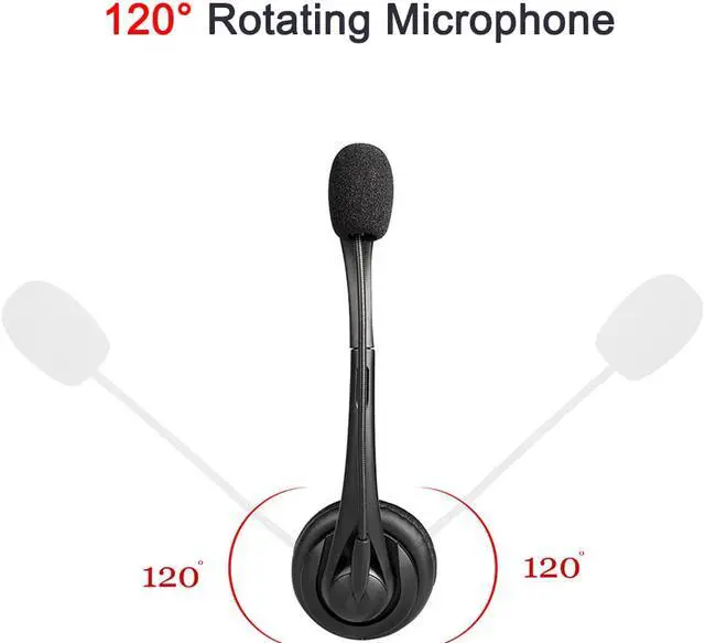 Alt view image 5 of 7 - USB Unilateral Headset, Wired Headphones With Noise Reduction Microphone and Volume Control for Computer PC Business Online Chat UC Skype Lync Soft Phone Call Center Office Gaming (Black)