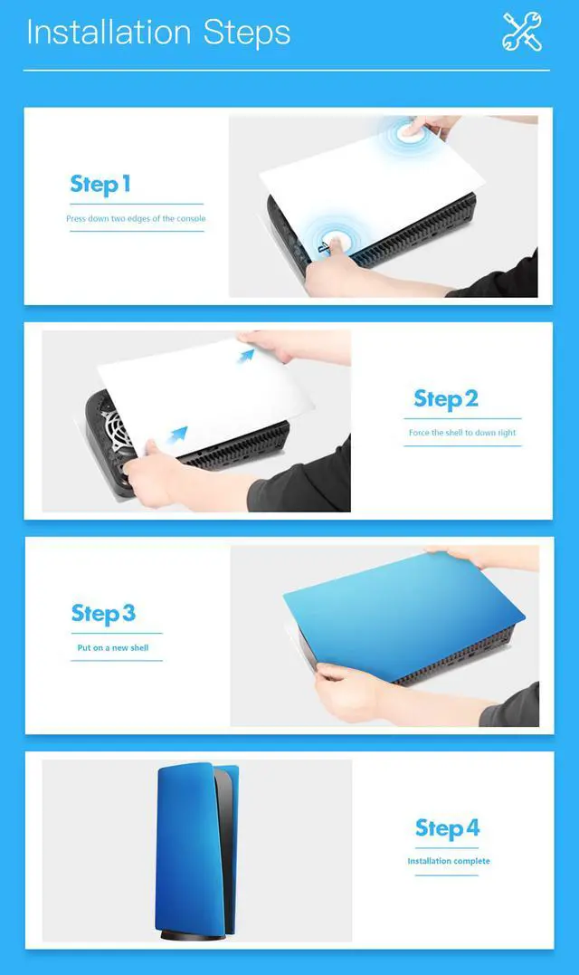 Alt view image 6 of 7 - PS5 Console Shell, Case Cover Replacement Plate for PS5, Anti Scratch Dustproof Skin Wraps Protective Cover, Profession Game Accessories for Sony Playstation 5 Console Disc Edition