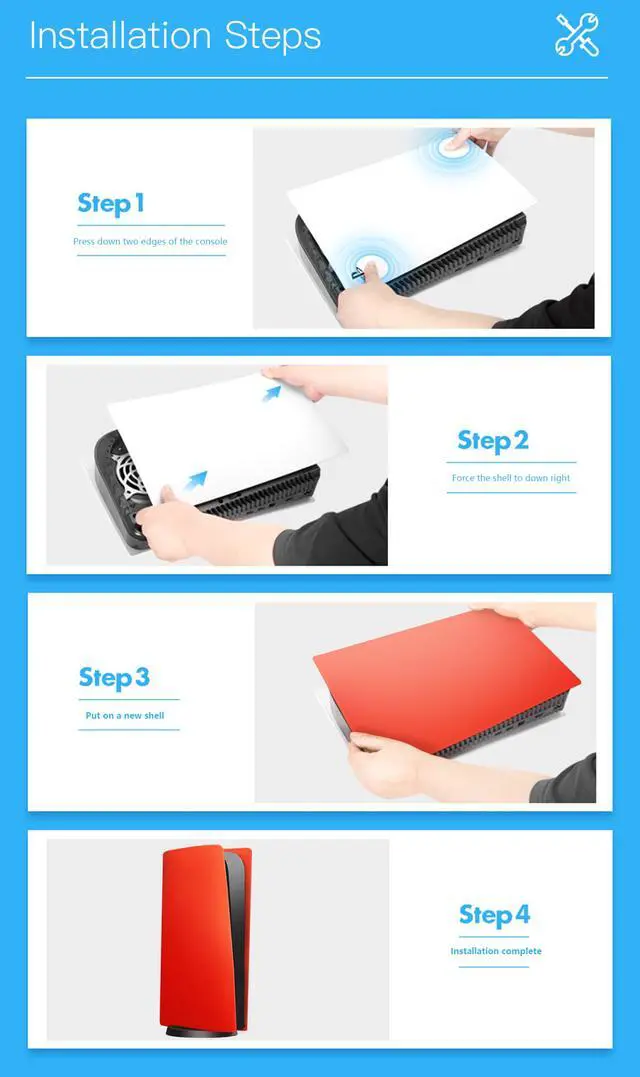 Alt view image 6 of 7 - PS5 Console Shell, Case Cover Replacement Plate for PS5, Anti Scratch Dustproof Skin Wraps Protective Cover, Profession Game Accessories for Sony Playstation 5 Console Disc Edition