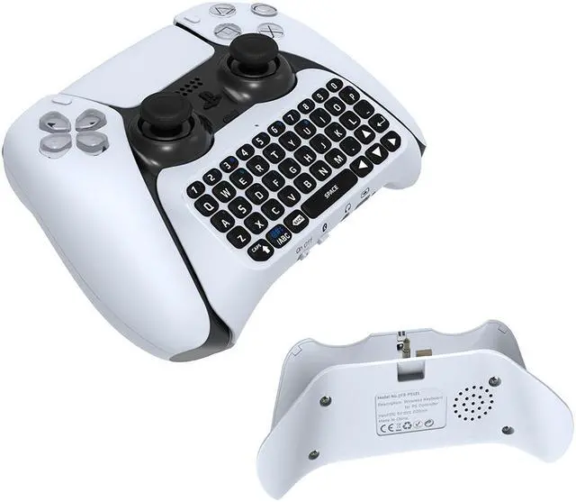 Main image of PS5 Controller Keyboard, Wireless Bluetooth Keypad Gamepad Chatpad Rechargeable Online Gaming Live Chat Message Keyboard with Built-in Speaker & 3.5MM Audio Jack for Sony Playstation 5 Dualsense