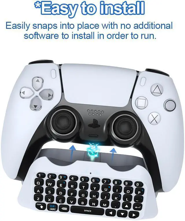 Alt view image 4 of 7 - PS5 Controller Keyboard, Wireless Bluetooth Keypad Gamepad Chatpad Rechargeable Online Gaming Live Chat Message Keyboard with Built-in Speaker & 3.5MM Audio Jack for Sony Playstation 5 Dualsense
