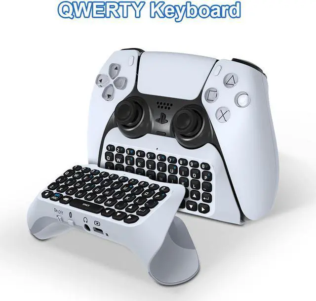 Alt view image 3 of 7 - PS5 Controller Keyboard, Wireless Bluetooth Keypad Gamepad Chatpad Rechargeable Online Gaming Live Chat Message Keyboard with Built-in Speaker & 3.5MM Audio Jack for Sony Playstation 5 Dualsense