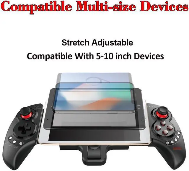 Alt view image 2 of 7 - Wireless  Bluetooth Controller, Telescopic Game Controller Joystick Gamepad for Samsung Galaxy Note 9 8 S9 S8 S7, HTC One, Sony Xperia, LG, Google, Nokia Lumia, Support Up to 10 inch Phone & Tablet PC