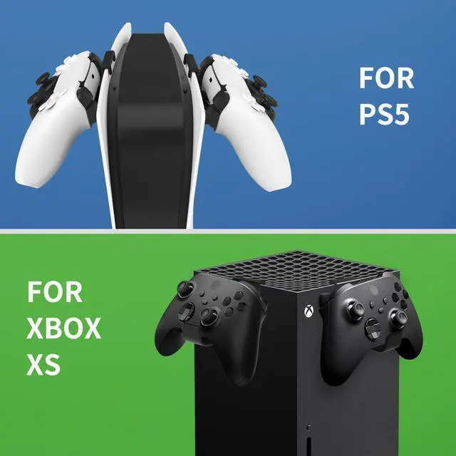 Alt view image 6 of 7 - PS5 Controller Headset Hanger Holder, 2Packs Controller Stand Mount Hook for Xbox Series X/S & Playstation 5 Game Console Gamepad & Gaming Headphone, No Screws & No Adhesive Tape – Black