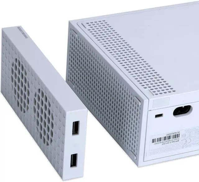 Alt view image 5 of 7 - Xbox Series S Cooling Stand , Vertical Stand Base with 2 Cooling Fan & 2 Non-Slip Holder & 1 USB Data Transmission Port & LED Indicator for Xbox Series S Game Console - White