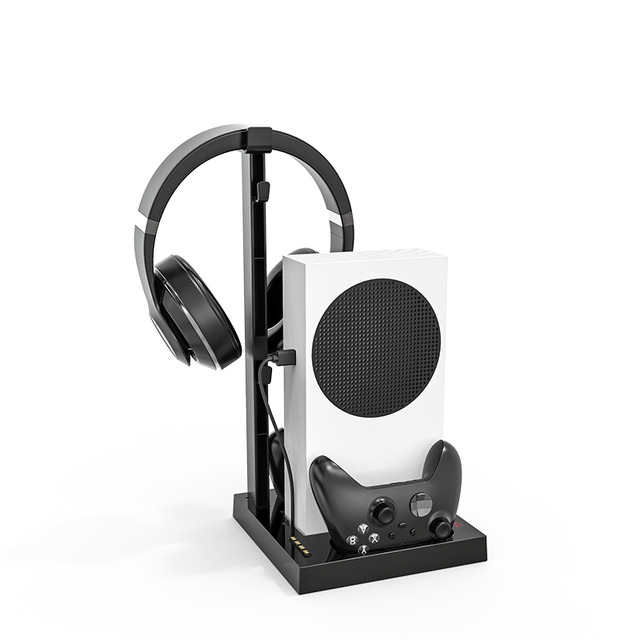 YUANHOT Vertical Cooling Stand Compatible With Xbox Series X, Charging Station Dock With 1400mAh Rechargeable Battery Pack And Dual Controller Charger Ports (NOT Compatible With Xbox One X/S), Black