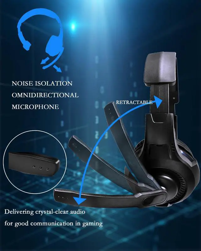 Alt view image 4 of 7 - PS5 PS4 Headset with Mic, One Ear Mono Gaming Headphones with Microphone Control, 3.5MM Wired Unilateral Headset for Playstation 5 4, Xbox Series X/S, Xbox One, Nintendo Switch/Lite, Laptop & PC