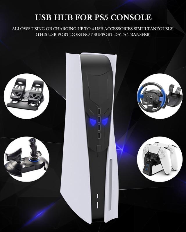 Alt view image 6 of 7 - PS5 USB HUB Extender, High-Speed External Expansion Adapter 4 Port USB Hub Charger Vertical Splitter for Playstation 5, PS4, PS3,  Xbox Series, Xbox One, Xbox 360, Nintendo Switch Game Console -Black