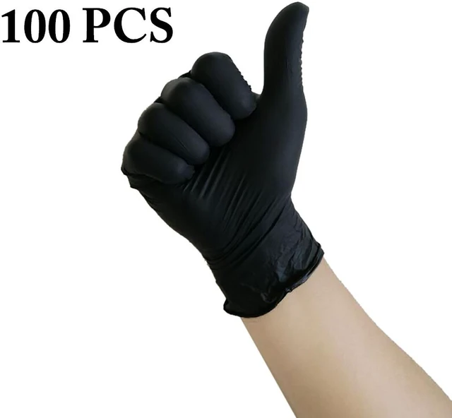 Main image of 100PCS Multifunctional Disposable Professional Gloves Medical Exam Gloves Powder-Free Kitchen Food Safety Cleaner (50 Pairs) Medium Size, Black