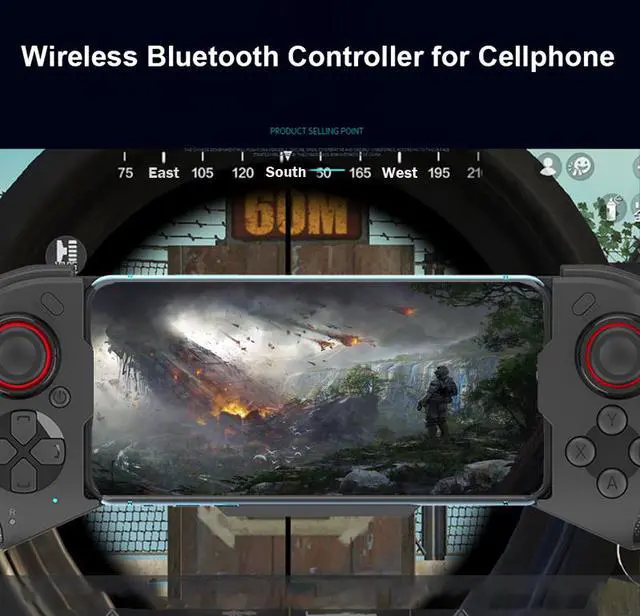Alt view image 3 of 7 - iPhone Game Controller, Mobile Wireless Gaming Gamepad Joystick for iOS 13.4+ System iPhone iPad Support MFI Game Call Of Duty Mobile (COD), Modern Combat 5 Shooting Fighting Racing Game, Direct Play