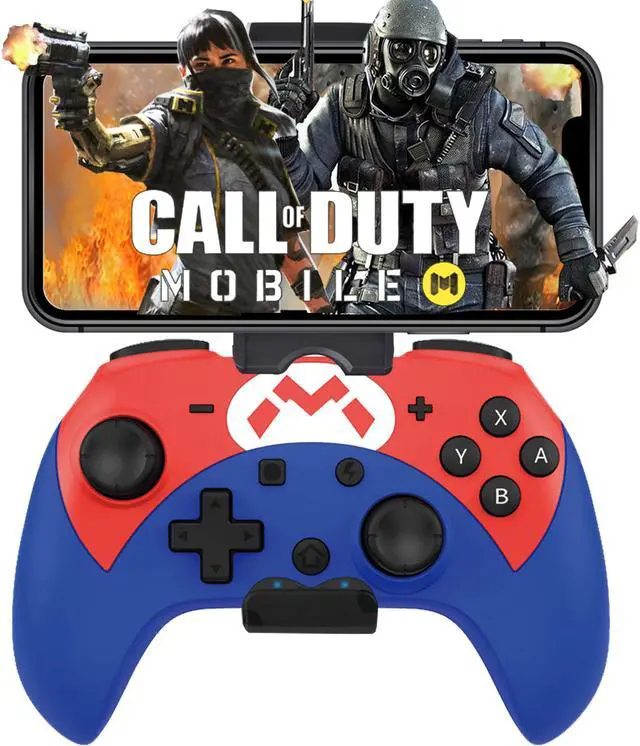 Main image of iOS Phone Controller for iPhone iPad, Mobile Wireless Bluetooth MFI Gaming Gamepad Joystick with Phone Holder Clip for iOS 13.4+ Support Call Of Duty Mobile (COD) Modern Combat 5 Gams, Direct Play