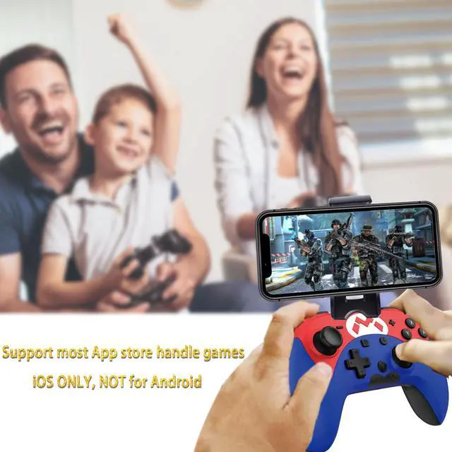 Alt view image 7 of 7 - iOS Phone Controller for iPhone iPad, Mobile Wireless Bluetooth MFI Gaming Gamepad Joystick with Phone Holder Clip for iOS 13.4+ Support Call Of Duty Mobile (COD) Modern Combat 5 Gams, Direct Play