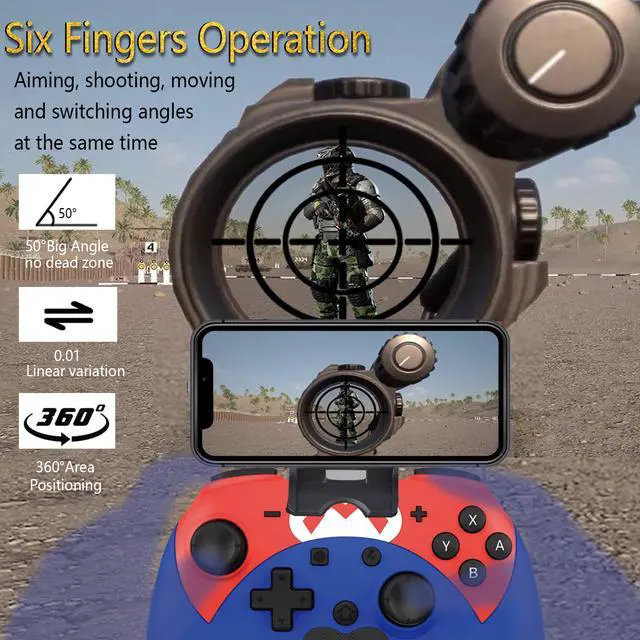 Alt view image 3 of 7 - iOS Phone Controller for iPhone iPad, Mobile Wireless Bluetooth MFI Gaming Gamepad Joystick with Phone Holder Clip for iOS 13.4+ Support Call Of Duty Mobile (COD) Modern Combat 5 Gams, Direct Play