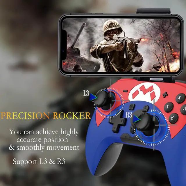 Alt view image 2 of 7 - iOS Phone Controller for iPhone iPad, Mobile Wireless Bluetooth MFI Gaming Gamepad Joystick with Phone Holder Clip for iOS 13.4+ Support Call Of Duty Mobile (COD) Modern Combat 5 Gams, Direct Play