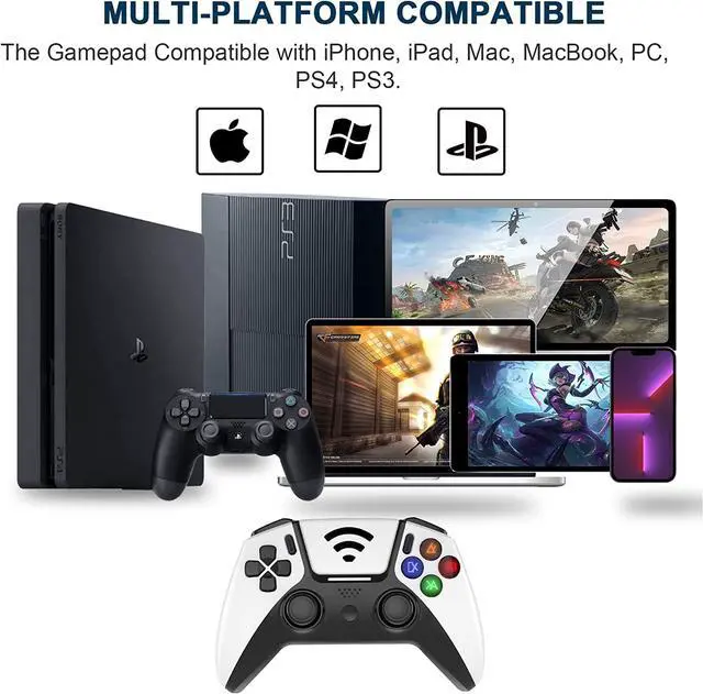 Alt view image 5 of 7 - Gamepad Controller for iPhone, iPad, MacBook, PC, PS4, PS3, MFi Gaming Joystick for Call of Duty, Genshin Impact, Apex Legends, Diablo Immortal, Steam, Cloud Gaming, Direct Play -for iOS 13+ & Win7-11