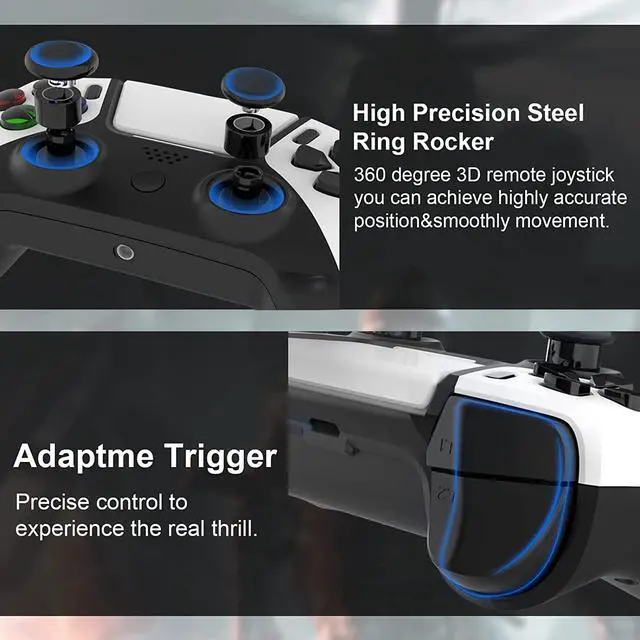 Alt view image 2 of 7 - Gamepad Controller for iPhone, iPad, MacBook, PC, PS4, PS3, MFi Gaming Joystick for Call of Duty, Genshin Impact, Apex Legends, Diablo Immortal, Steam, Cloud Gaming, Direct Play -for iOS 13+ & Win7-11