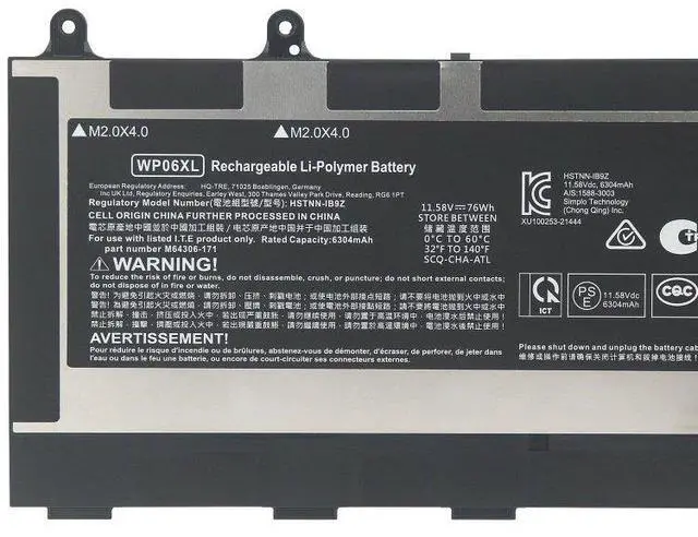 Alt view image 5 of 6 - 76WH WP06XL battery for HP ZBook Firefly 16 G10 Mobile Workstation