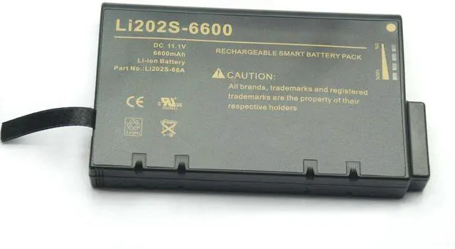 Alt view image 6 of 6 - LI202S-6600 Universal Replacement Battery - 11.1V 6600mAh for Agilent OTDRs, Philips PLPS Ventilators & Various Rugged Laptops