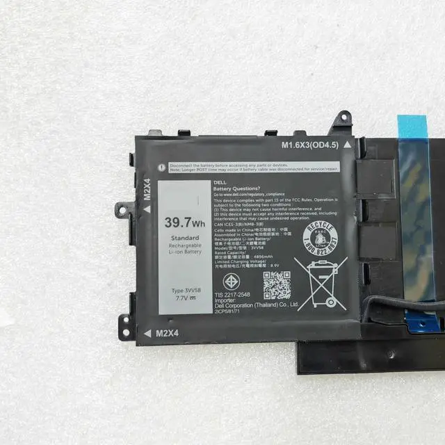 Alt view image 4 of 5 - New GHJC5 59.6Wh 11.55V 4900mAh Li-ion Battery for Dell Latitude 9420 9430 2-in-1 Replaces 0JJ4XT 0VTH85 3VV58 Grade A Cells