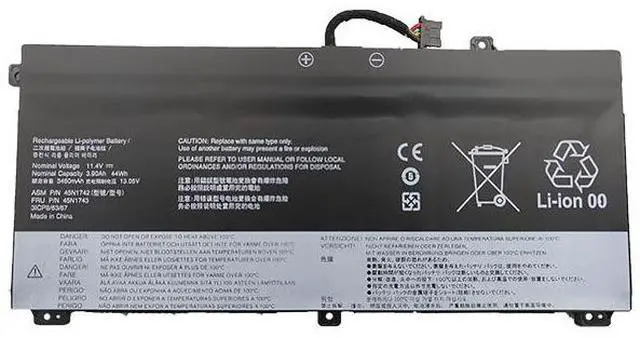 Main image of 45N1742 44Wh Battery for Lenovo ThinkPad T550/T560/W550s Internal- Replacement for 45N1741, 00NY639 - 11.4V Li-ion Laptop Battery (Compatible with P50s, SB10K12721, 3-Cell)