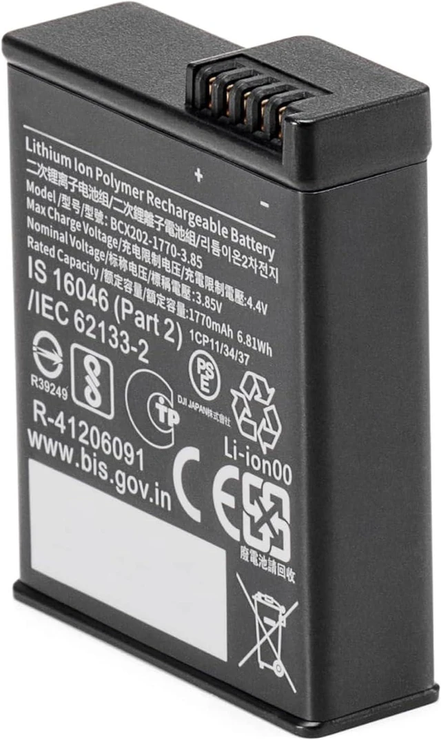 Alt view image 3 of 3 - New BCX202-1770-3.85 1770mAh 6.81Wh Li-Polymer Battery for DJI Osmo Action 3 / Action 4 Direct Replacement for DJI BCX202 Grade A Cells