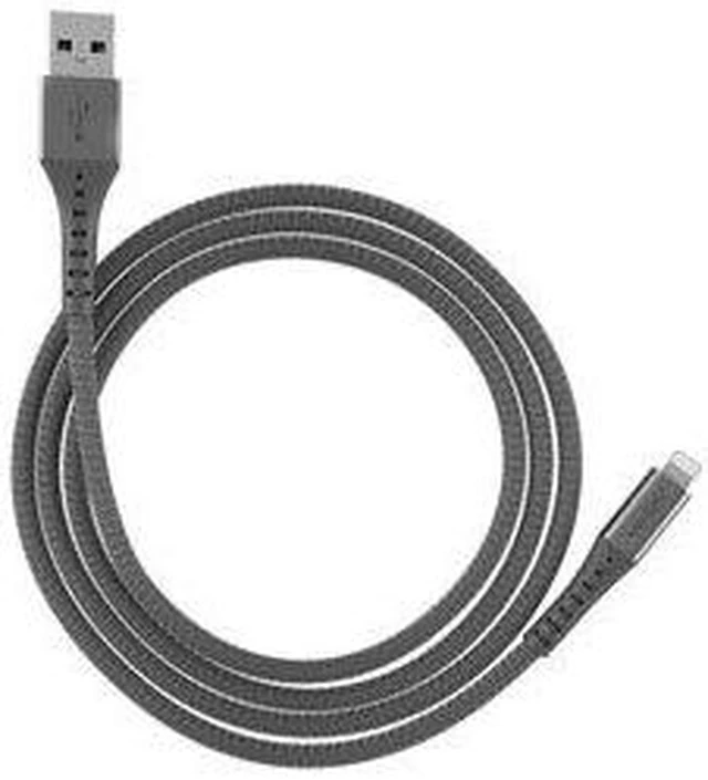 Alt view image 4 of 15 - Ventev Charge/Sync Alloy Lightning Cable 10ft Steel Gray Charge/Sync Cables
