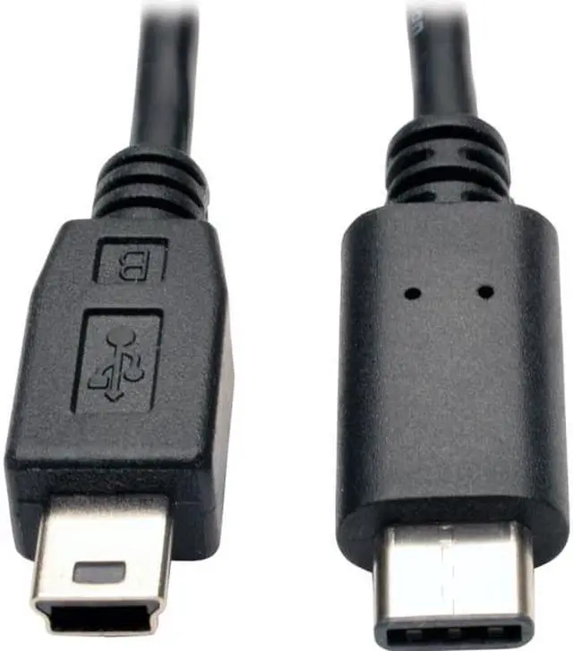 Alt view image 2 of 2 - Tripp Lite U040-006-MINI USB 2.0 Hi-Speed Cable USB 5-Pin Mini-B Male to USB Type-C Male, 6 ft.