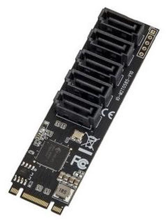 Alt view image 2 of 4 - Syba 5 port Non-RAID SATA III 6Gbp/s to M.2 B+M Key Adapter PCI-e 3.0 x2 Bandwith