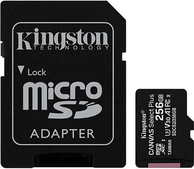 Alt view image 2 of 8 - Kingston Canvas Select Plus - Flash memory card (microSDXC to SD adapter included) - 256 GB - A1 / Video Class V30 / UHS