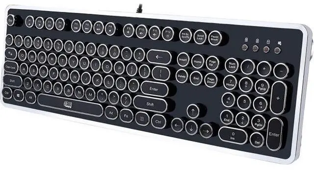 Alt view image 6 of 7 - ADESSO AKB-636UB ADESSO FANCY TYPEWRITER MECHANICAL USB KEYBOARD, RETRO ELEGANT DESIGN WITH ADJUS