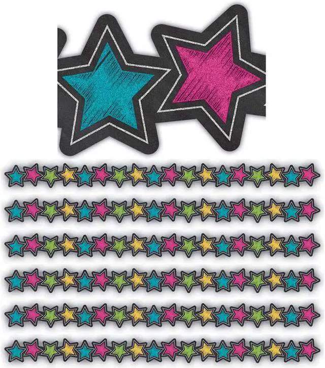 Main image of TEACHER CREATED RESOURCES (6 PK) CHLKBRD BRIGHTS STARS DIECUT