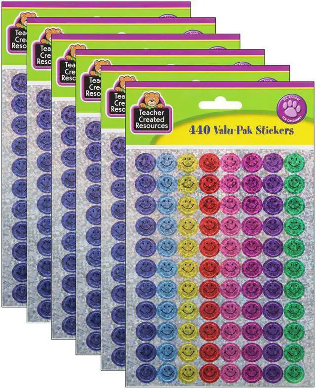 Main image of TEACHER CREATED RESOURCES (6 PK) MINI HAPPY FACES SPARKLE