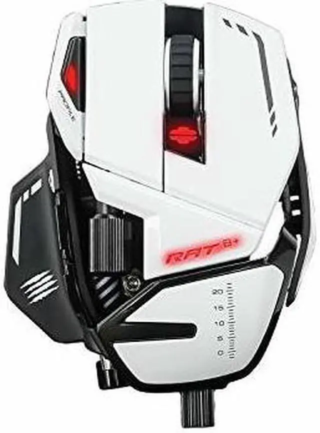 Alt view image 2 of 16 - MAD CATZ R.A.T. 8+ Optical Gaming Mouse - White (MR05DCAMWH00)