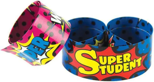 Main image of TEACHER CREATED RESOURCES (6 PK) SLAP BRACELETS SUPERHERO