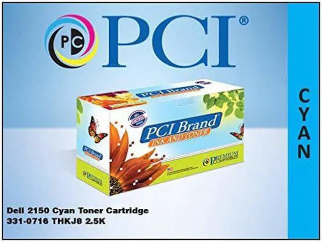 Main image of Premium Compatibles 331-0716 Premium Compatibles Dell 2150 2155 3310716 THKJ8 Cyan Toner Cartridge - PCI Dell 331-0716 THKJ8 769T5 2.5K Cyan Laser Toner Cartridge for Dell 2150CDN Dell 2150CN Dell