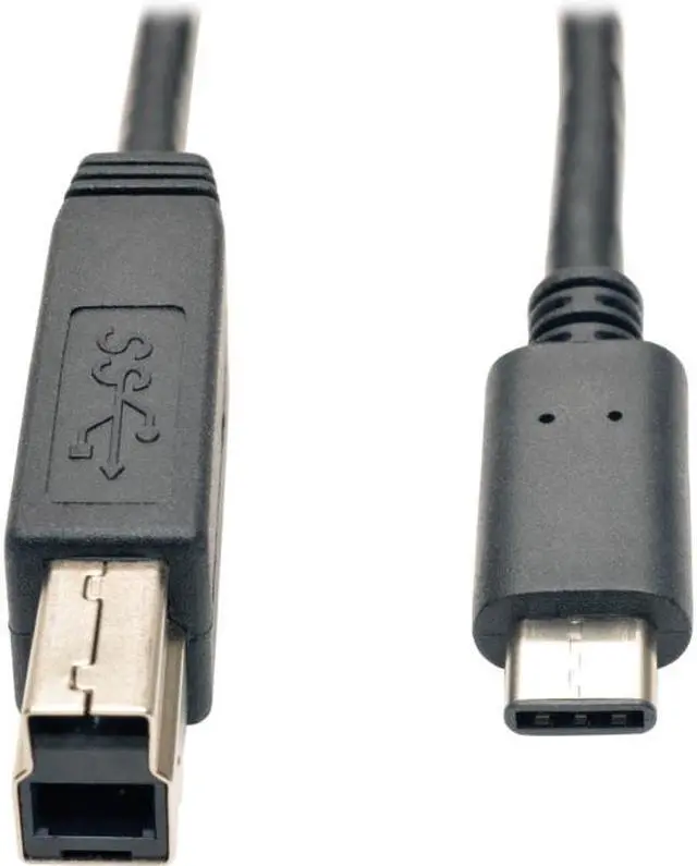 Alt view image 8 of 9 - Tripp Lite U422003 3 ft. Black USB 3.1 Gen 1 (5 Gbps) Cable, USB Type-C (USB-C) to USB Type-B