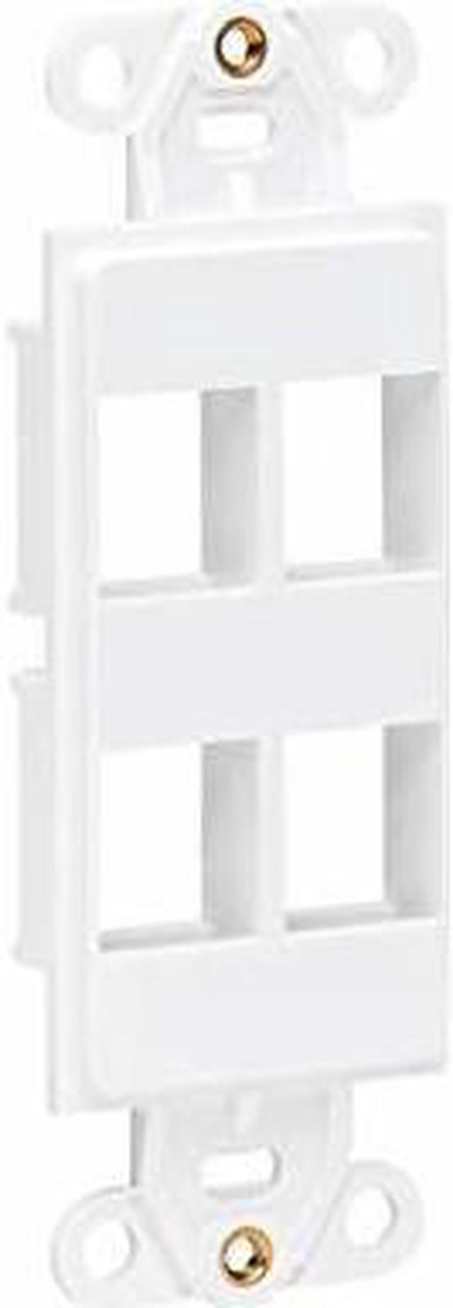 Alt view image 7 of 12 - Tripp Lite series N042D-004V-WH Center Plate Insert, Decora Style - Vertical, 4 Ports, TAA