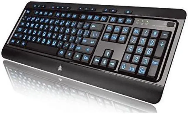 Alt view image 8 of 20 - AZIO KB505U Black USB Wired Standard Large Print 3 Color Backlit Keyboard