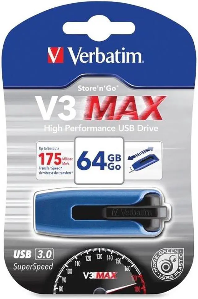 Alt view image 9 of 11 - Verbatim Store 'n' Go 64 GB USB 3.0 Flash Drive - Blue