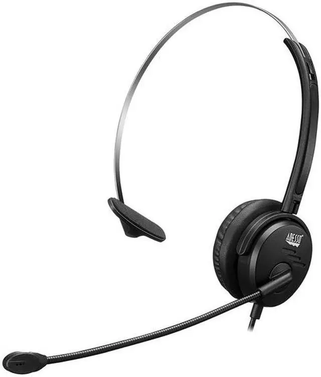 Alt view image 2 of 20 - Adesso Xtream P1 USB Wired Multimedia Headset with Microphone Monaural Over the Head Black XTREAMP1