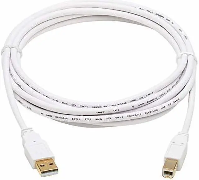 Alt view image 2 of 5 - Tripp Lite U022AB-010-WH 10 ft. White Safe-IT USB-A to USB-B Antibacterial Cable (M/M), USB 2.0, White, 10-ft. (3.05 m)
