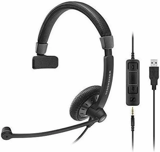 Alt view image 3 of 13 - Epos SC 45 USB MS (1000634) - Single-Sided Business Headset | For Skype for Business, Mobile Phone, Tablet, Softphone, and PC | HD Sound & Noise-Cancelling Microphone (Black)