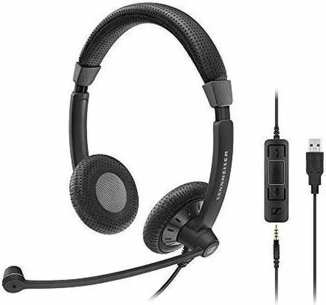 Alt view image 3 of 19 - EPOS SC 75 USB MS (1000635) - Double-Sided Business Headset | For Skype for Business, with Mobile Phone, Tablet, Softphone, and PC | HD Sound & Noise-Cancelling Microphone (Black)