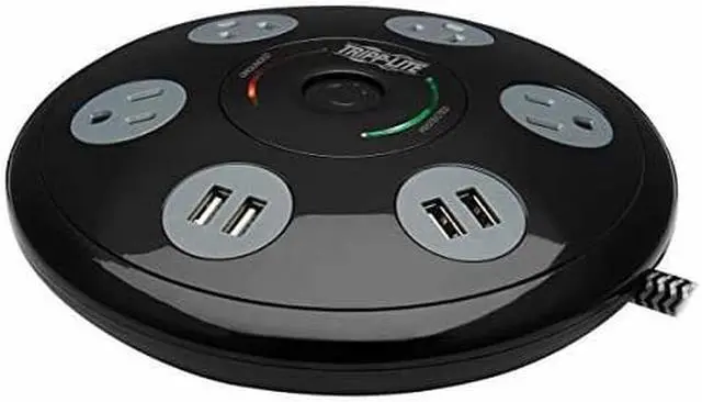 Alt view image 9 of 11 - Tripp Lite 4 5-15R Outlets 4 USB-A Conference Surge Protector Black TLP406USBUFO