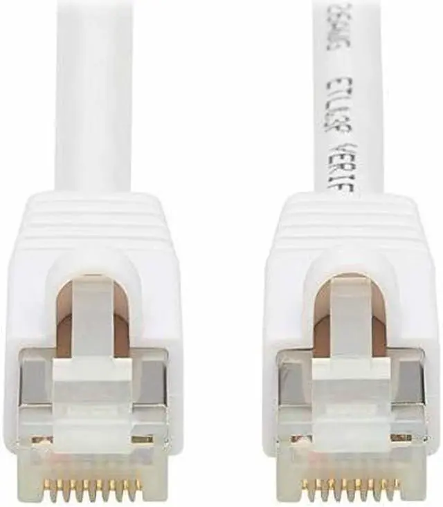 Main image of TRIPP LITE N262AB-014-WH 14 ft. Cat 6A White Safe-IT Cat6a 10G Certified Snagless Antibacterial S/FTP Ethernet Cable (RJ45 M/M), PoE, White