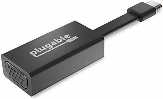 Alt view image 6 of 19 - Plugable USB C to VGA Adapter, Thunderbolt 3 to VGA Adapter Compatible with Macbook Pro, Windows, Chromebooks, 2018 iPad Pro, Dell XPS, and more (Supports resolutions up to 1920x1200 @ 60Hz)