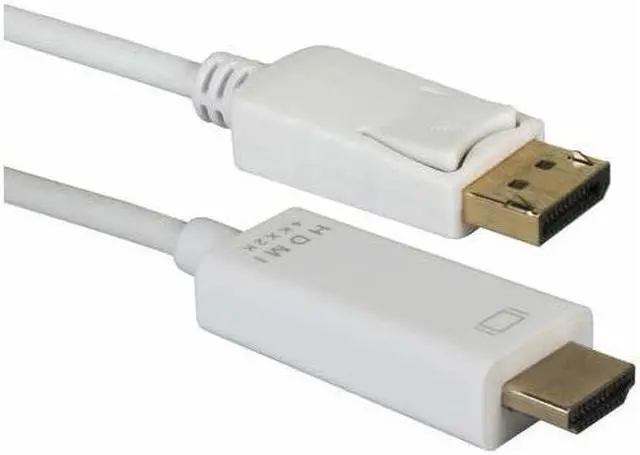 Main image of QVS DPHD-06W 6 ft. White DisplayPort to HDMI 4K Digital A/V White Cable Male to Male