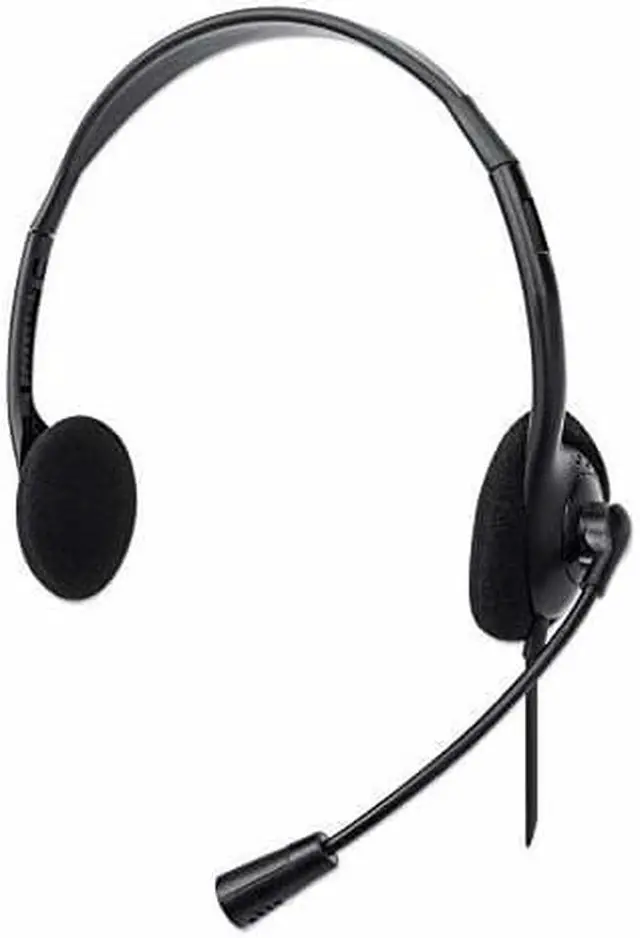 Alt view image 8 of 20 - Manhattan Stereo USB Headset - Stereo - USB Type A - Wired - 32 Ohm - 20 Hz - 20 kHz - Over-the-head - Binaural - Supra-aural - 4.92 ft Cable - Uni-directional Microphone - Black